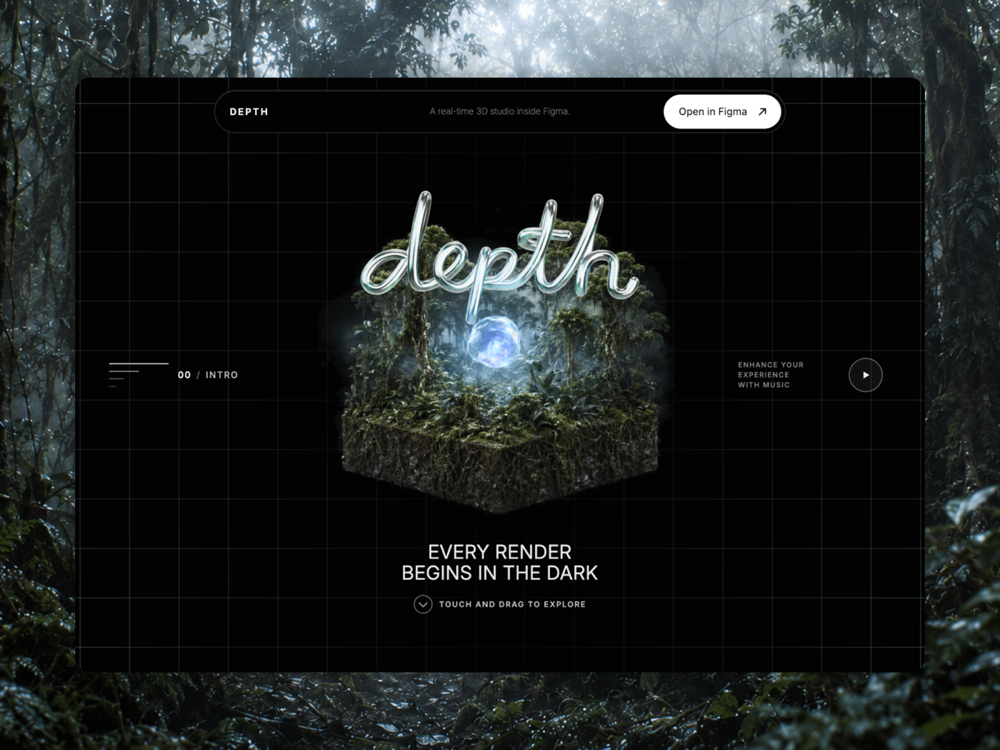 Depth plugin rendering a three-dimensional object inside Figma